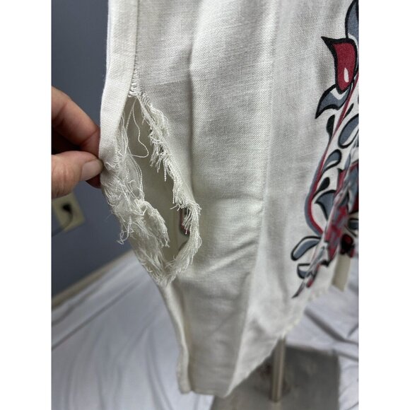 Vtg Royal Miss Fashion Rayon Floral Shift Dress Cream Red Gray Pullover Sz 13-14 - Picture 13 of 16